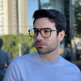 safine com br oculos de grau masculino aviador preto fosco matheus 3