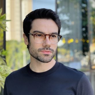 safine com br oculos de grau masculino redondo marrom degrade bernardo 2 0 1