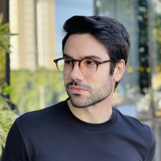 safine com br oculos de grau masculino redondo marrom degrade bernardo 2 0 4