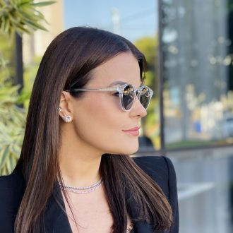 safine com br oculos de sol feminino redondo transparente cassia 2