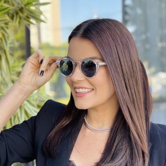 safine com br oculos de sol feminino redondo transparente cassia
