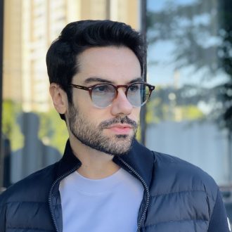 safine com br oculos de sol masculino redondo marrom degrade bernardo 1