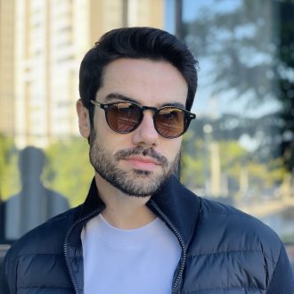 safine com br oculos de sol masculino redondo preto e marrom bernardo