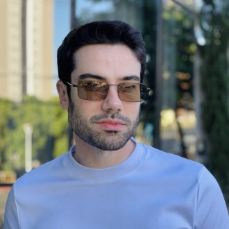 safine com br oculos de sol masculino retangular marrom fabio