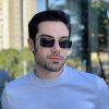 safine com br oculos de sol masculino retangular preto e dourado fabio