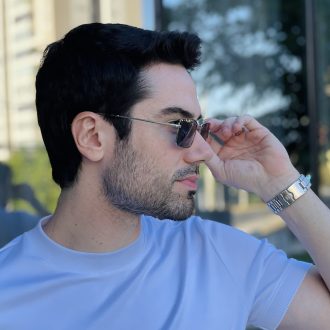 safine com br oculos de sol masculino retangular preto e prata fabio 2