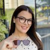safine com br oculos 2 em 1 clip on redondo marrom carol 2 0 7