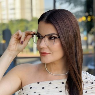 safine com br oculos 2 em 1 clip on redondo marrom e transparente melissa 2 0 8