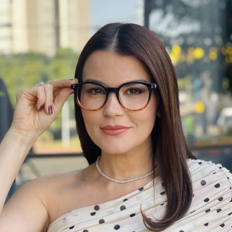 safine com br oculos de grau feminino redondo preto e marrom nanda 1