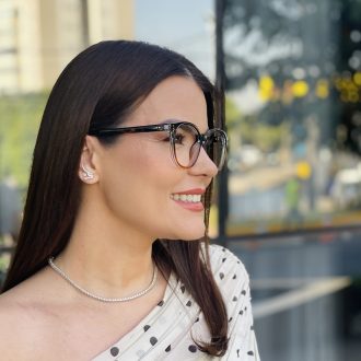 safine com br oculos de grau feminino redondo preto e marrom nanda 2