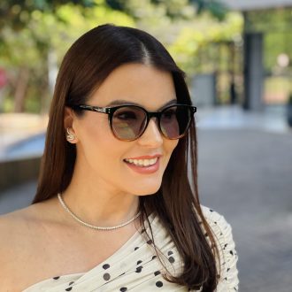 safine com br oculos de grau feminino redondo preto e marrom nanda 4