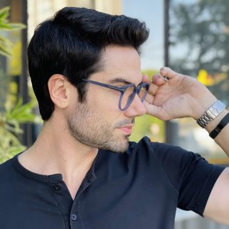 safine com br oculos de grau masculino redondo azul andrey 2