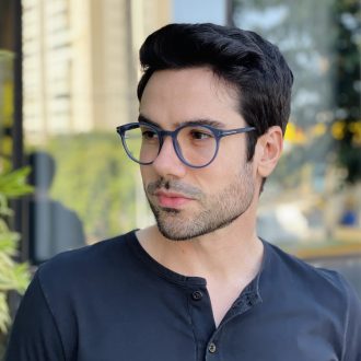 safine com br oculos de grau masculino redondo azul andrey 3