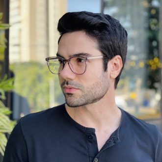 safine com br oculos de grau masculino redondo cinza enrico 3