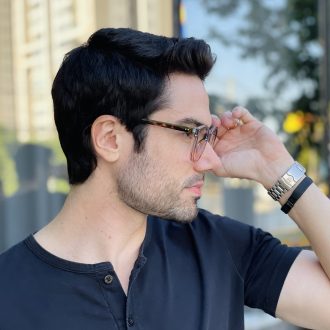safine com br oculos de grau masculino redondo preto e marrom luan 2