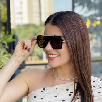 safine com br oculos de sol feminino quadrado marrom anitta