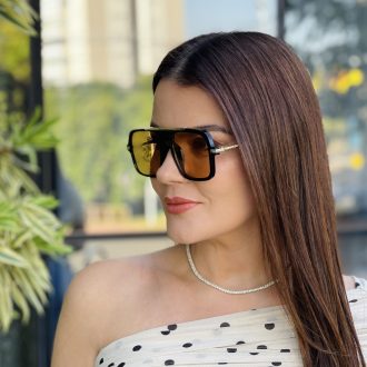safine com br oculos de sol feminino quadrado preto e marrom anitta