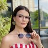 safine com br oculos 2 em 1 clip on feminino redondo cinza sara 7