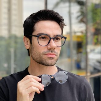 safine com br oculos 2 em 1 clip on masculino redondo azul luiz 5