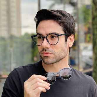 safine com br oculos 2 em 1 clip on masculino redondo azul luiz 7