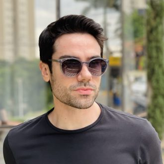 safine com br oculos 2 em 1 clip on masculino redondo cinza luiz