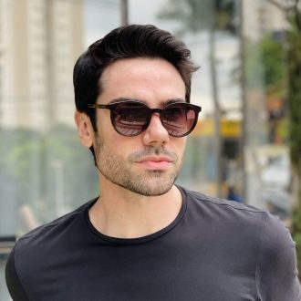safine com br oculos 2 em 1 clip on masculino redondo rajado luiz