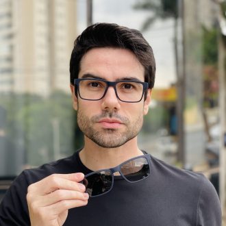 safine com br oculos 3 em 1 clip on masculino retangular azul marcos 2