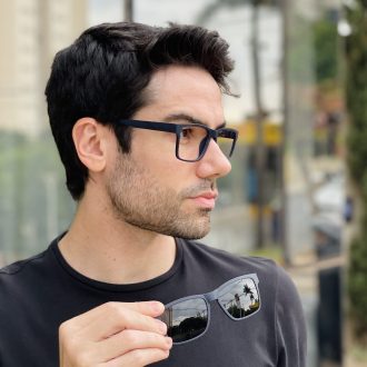 safine com br oculos 3 em 1 clip on masculino retangular azul marcos 4