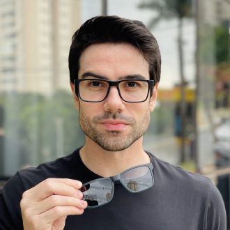 safine com br oculos 3 em 1 clip on masculino retangular preto e azul marcos 2