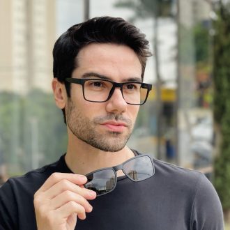 safine com br oculos 3 em 1 clip on masculino retangular preto marcos 2