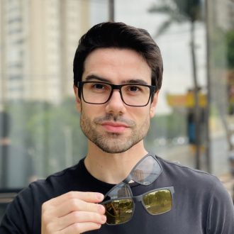 safine com br oculos 3 em 1 clip on masculino retangular preto marcos