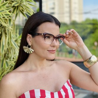 safine com br oculos de grau feminino gatinho marrom degrade polly 2