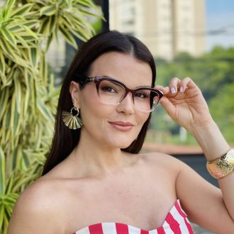safine com br oculos de grau feminino gatinho marrom degrade polly 3