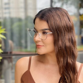 safine com br oculos de grau feminino gatinho prata julia