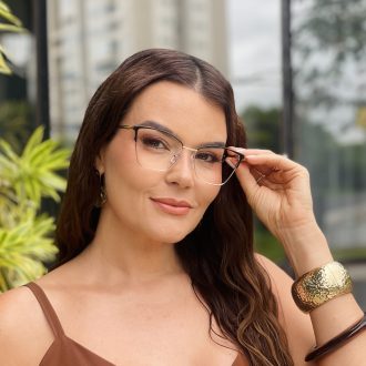 safine com br oculos de grau feminino gatinho preto e dourado belle 3