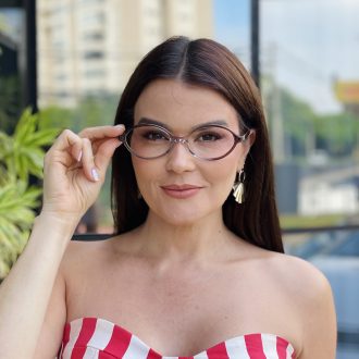 safine com br oculos de grau feminino oval marrom transparente milla 1