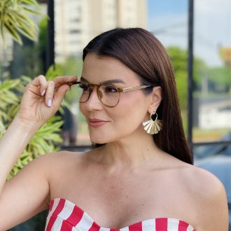 safine com br oculos de grau feminino redondo champanhe gio 2 0