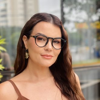 safine com br oculos de grau feminino redondo preto e marrom cassia 2 0 3
