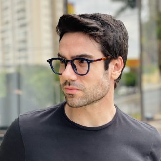 safine com br oculos de grau masculino redondo azul dante 3