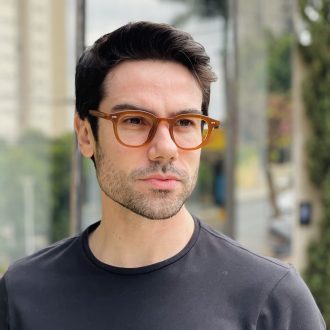 safine com br oculos de grau masculino redondo caramelo dante 1