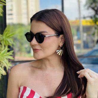 safine com br oculos de sol feminino redondo preto dani