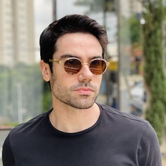safine com br oculos de sol masculino redondo champanhe fernando