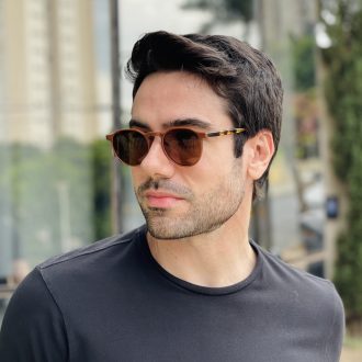safine com br oculos de sol masculino redondo marrom matteo 3