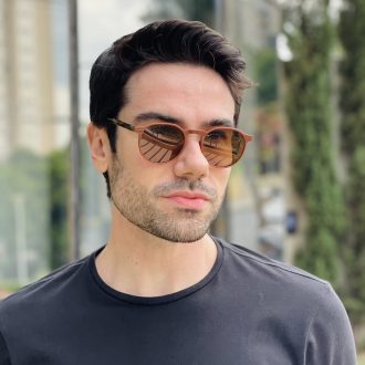 safine com br oculos de sol masculino redondo marrom matteo