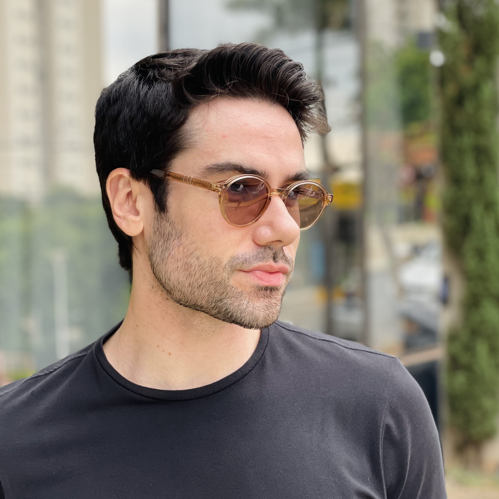 safine com br oculos de sol masculino redondo marrom transparente fernando 1 safine com br oculos de sol masculino redondo marrom transparente fernando 1