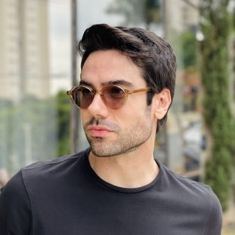 safine com br oculos de sol masculino redondo marrom transparente fernando 3