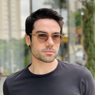 safine com br oculos de sol masculino redondo marrom transparente fernando