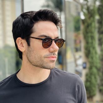 safine com br oculos de sol masculino redondo preto e marrom matteo 1