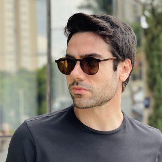safine com br oculos de sol masculino redondo preto e marrom matteo 3