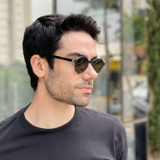 safine com br oculos de sol masculino redondo preto e tartaruga fernando 1